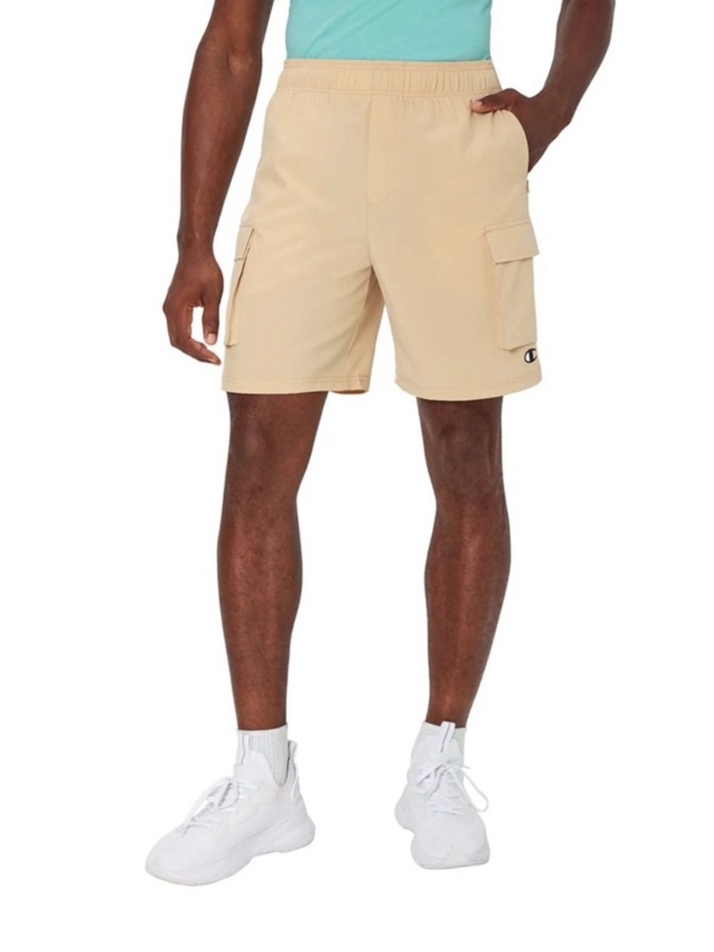 Champion Men's Beige Cargo Shorts with Elastic Waist